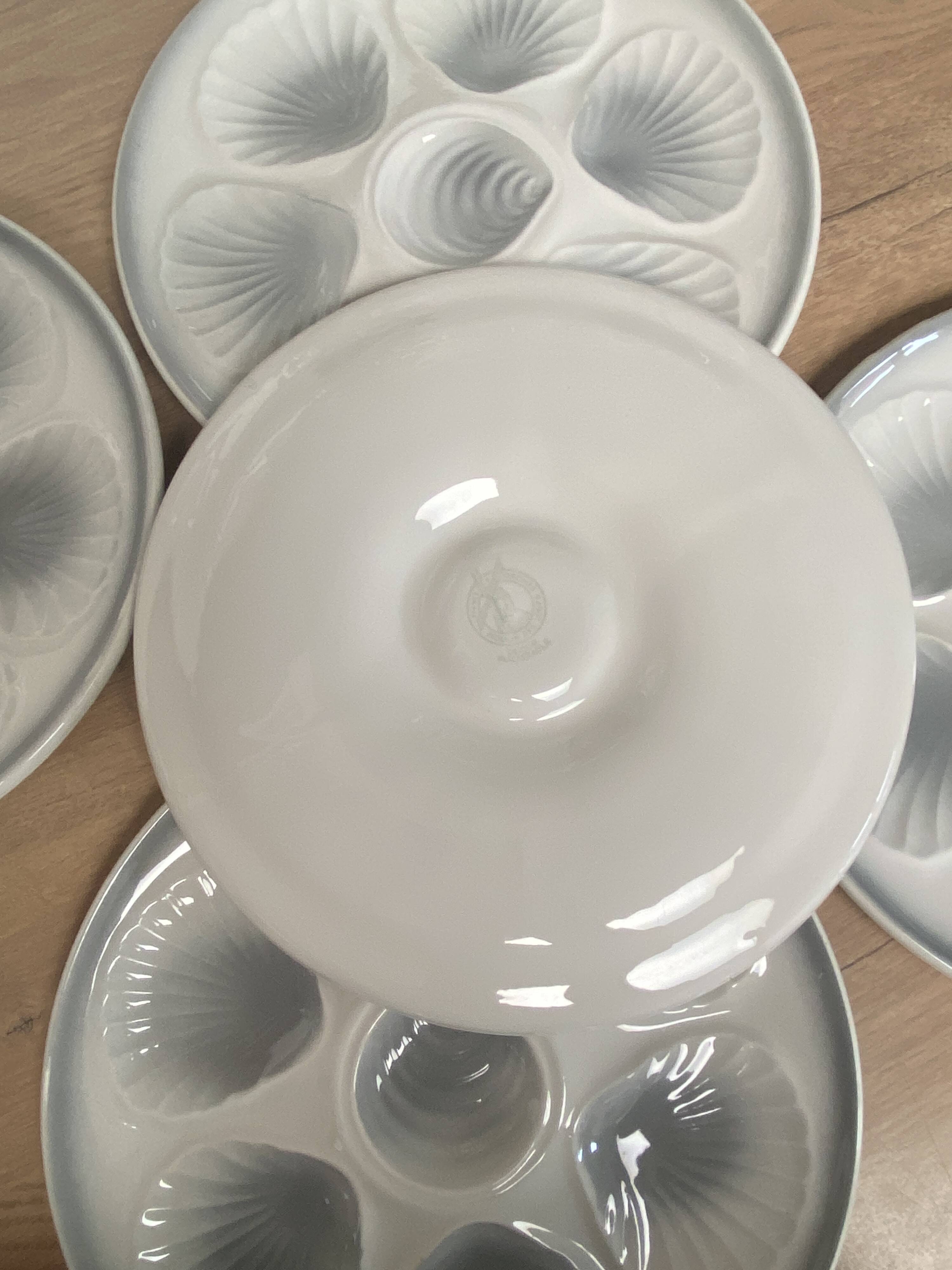 Set of 6 oyster plates Moulin des loups Orchies