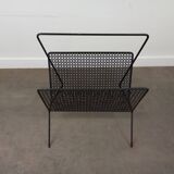 1950s magazine rack in perforated sheet metal