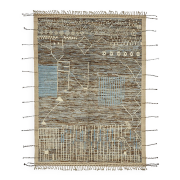 Handmade Turkish One of a Kind 202 cm x 304 cm Brown Wool Carpet