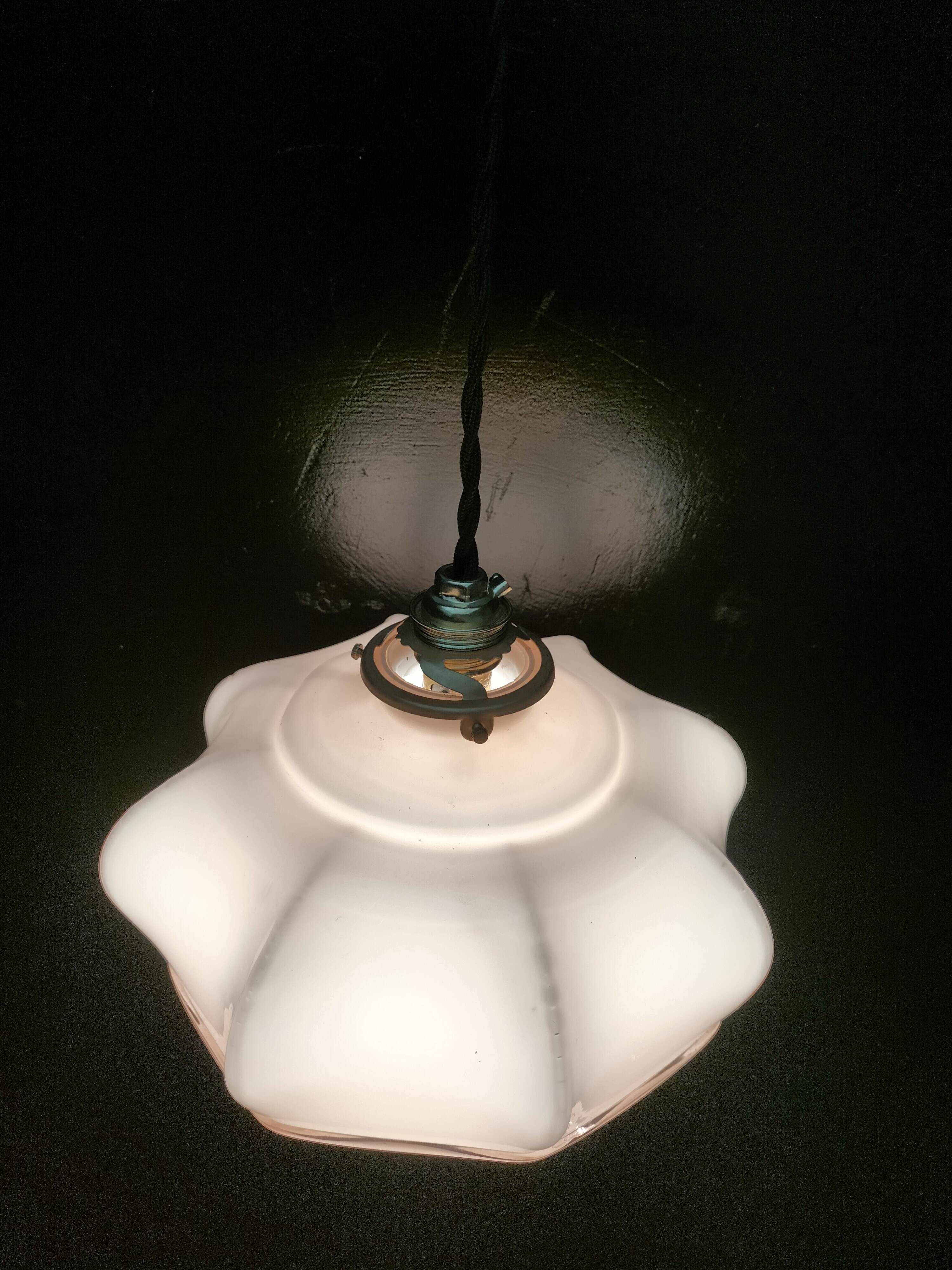 Pink opaline pendant light