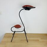 50s ceramic ashtray on stand, empty pocket