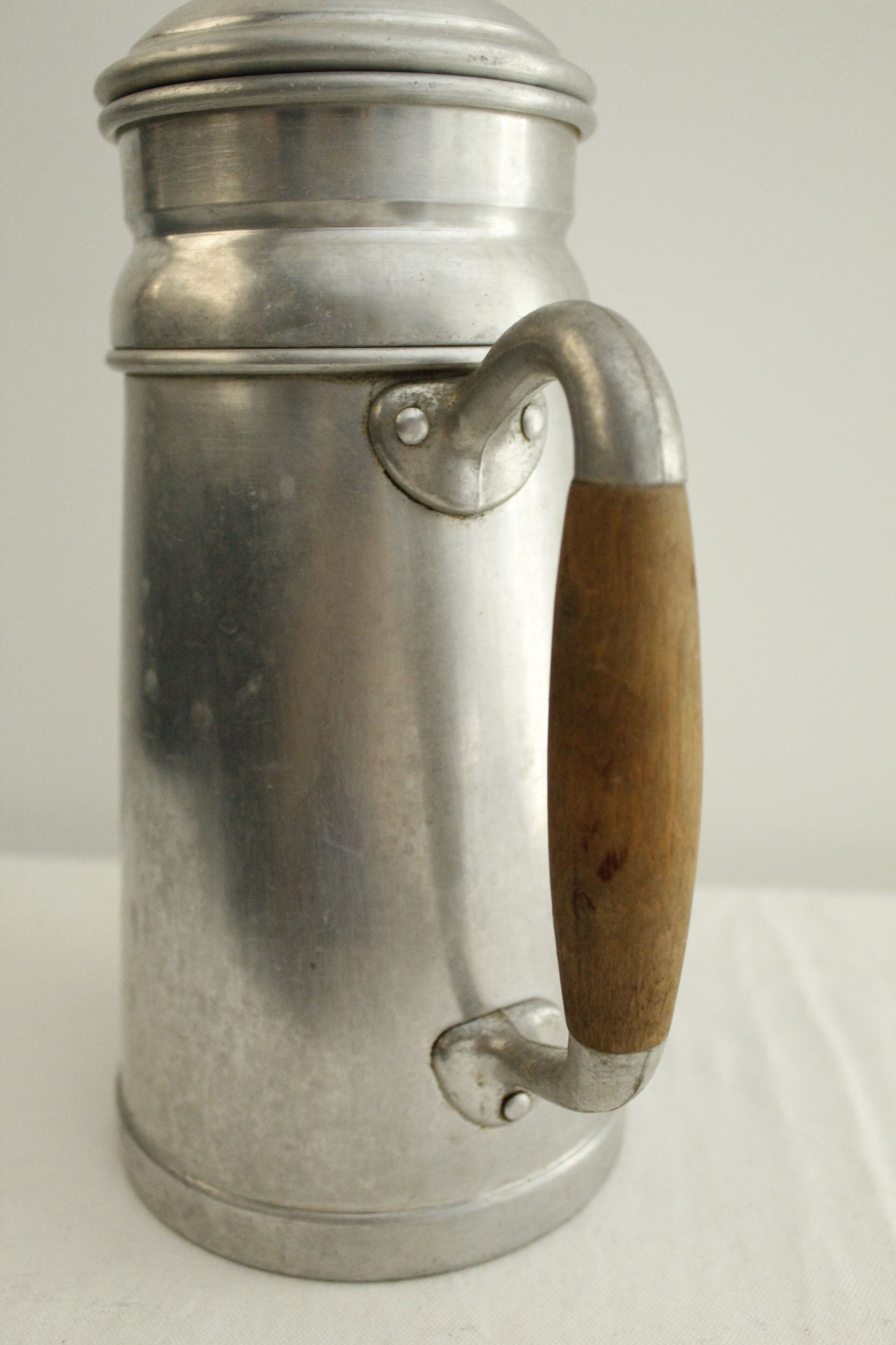 Antique aluminum coffee maker