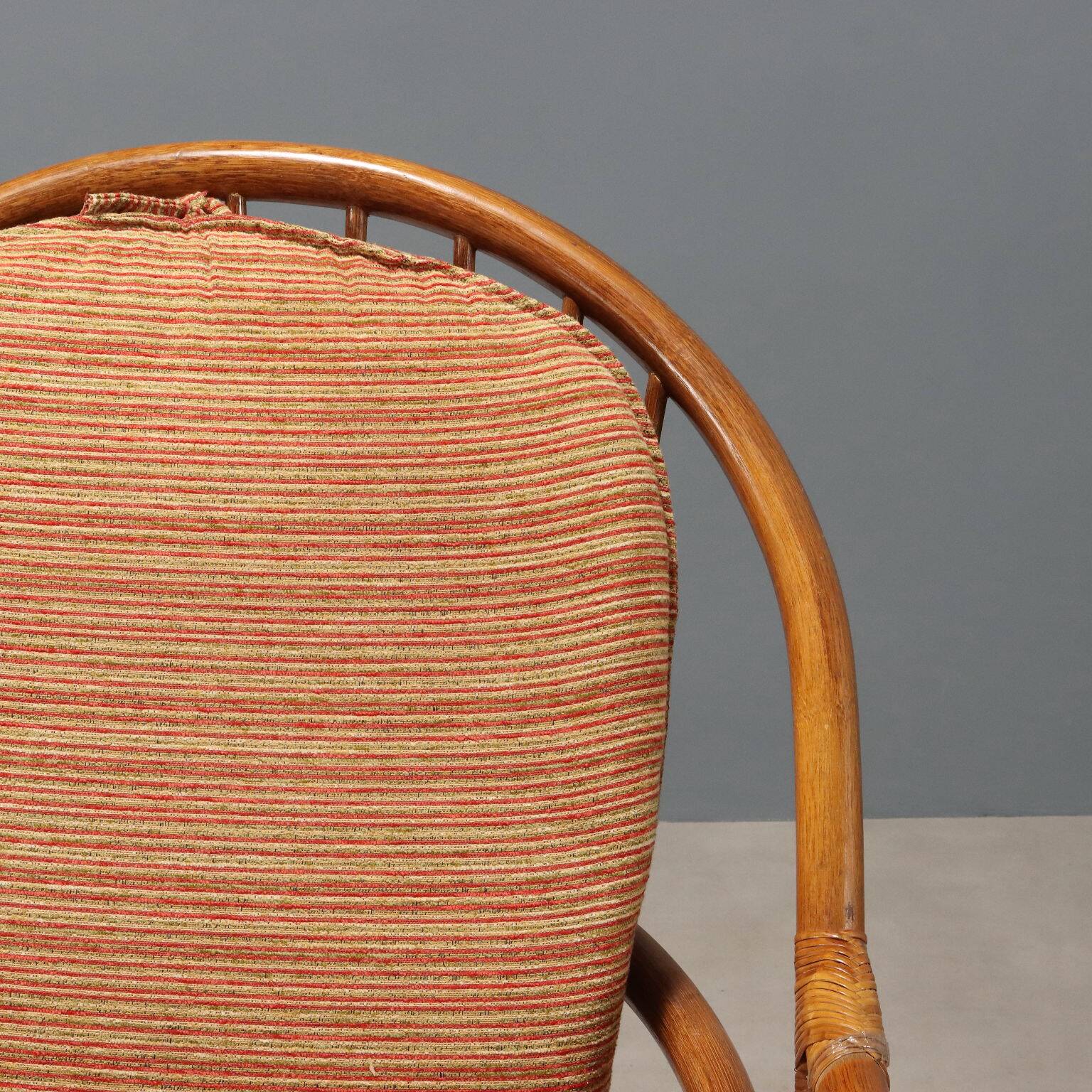 Pair of swivel armchairs in bamboo, 1960s