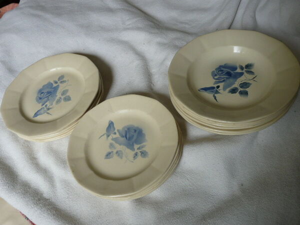 Service de vaisselle Digoin Sarreguemines 6 assiettes plates & creuses 5 à dessert