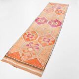 Light Orange & Pembe Vintage Runner Rug For Home Decor, 88x323 Cm