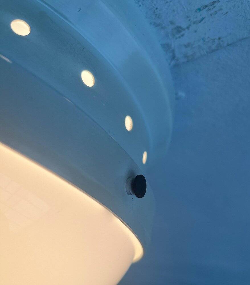 Mid-century Italian space age ceiling lamp by Gianemilio, Pietro and Anna Monti for Kartell, 1950s.