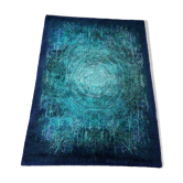 Large "space design" multi-color high pile rya rug by desso netherlands, 1970