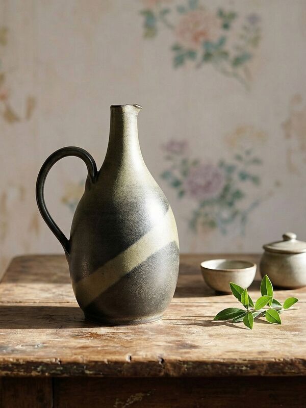 Pichet/cruche poire en grès émaillé vintage années 1960-1970