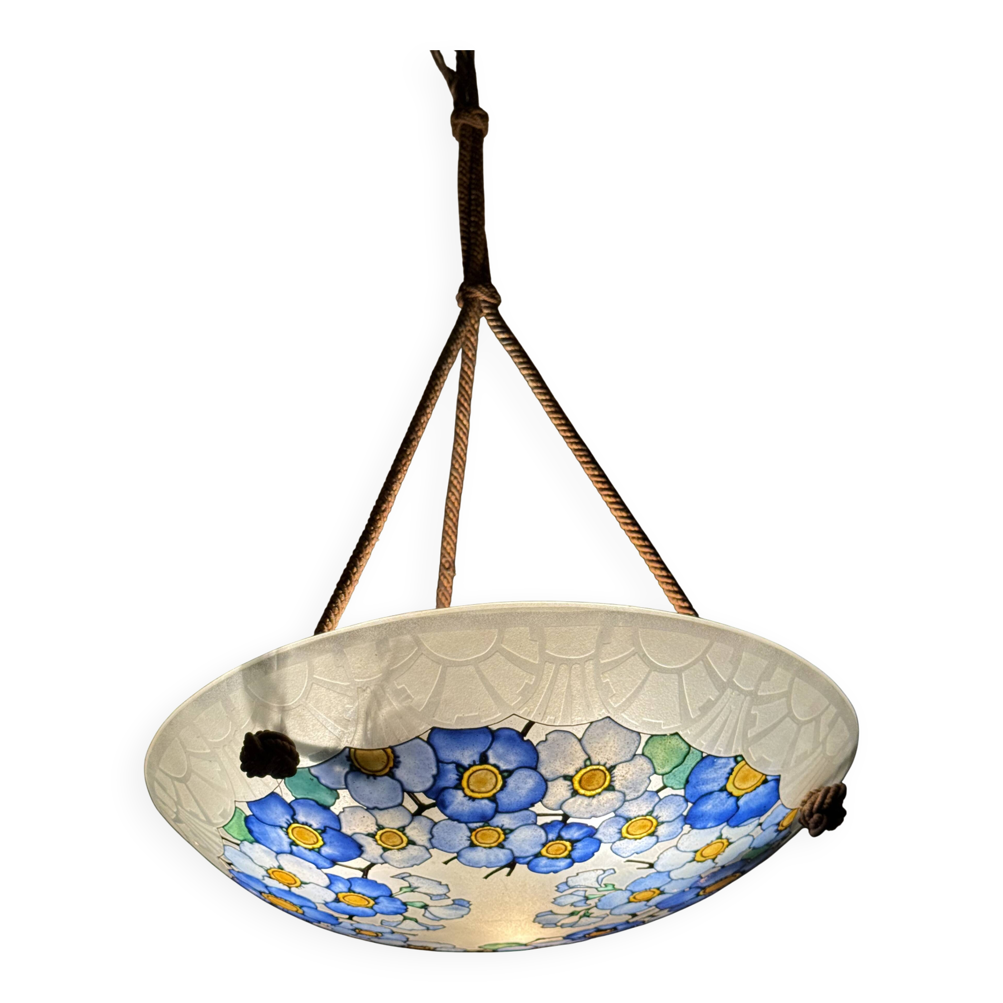 Art Deco suspension signed LOYS LUCHA