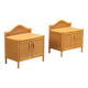 Pair of woven wicker bedside tables from the 1980s.