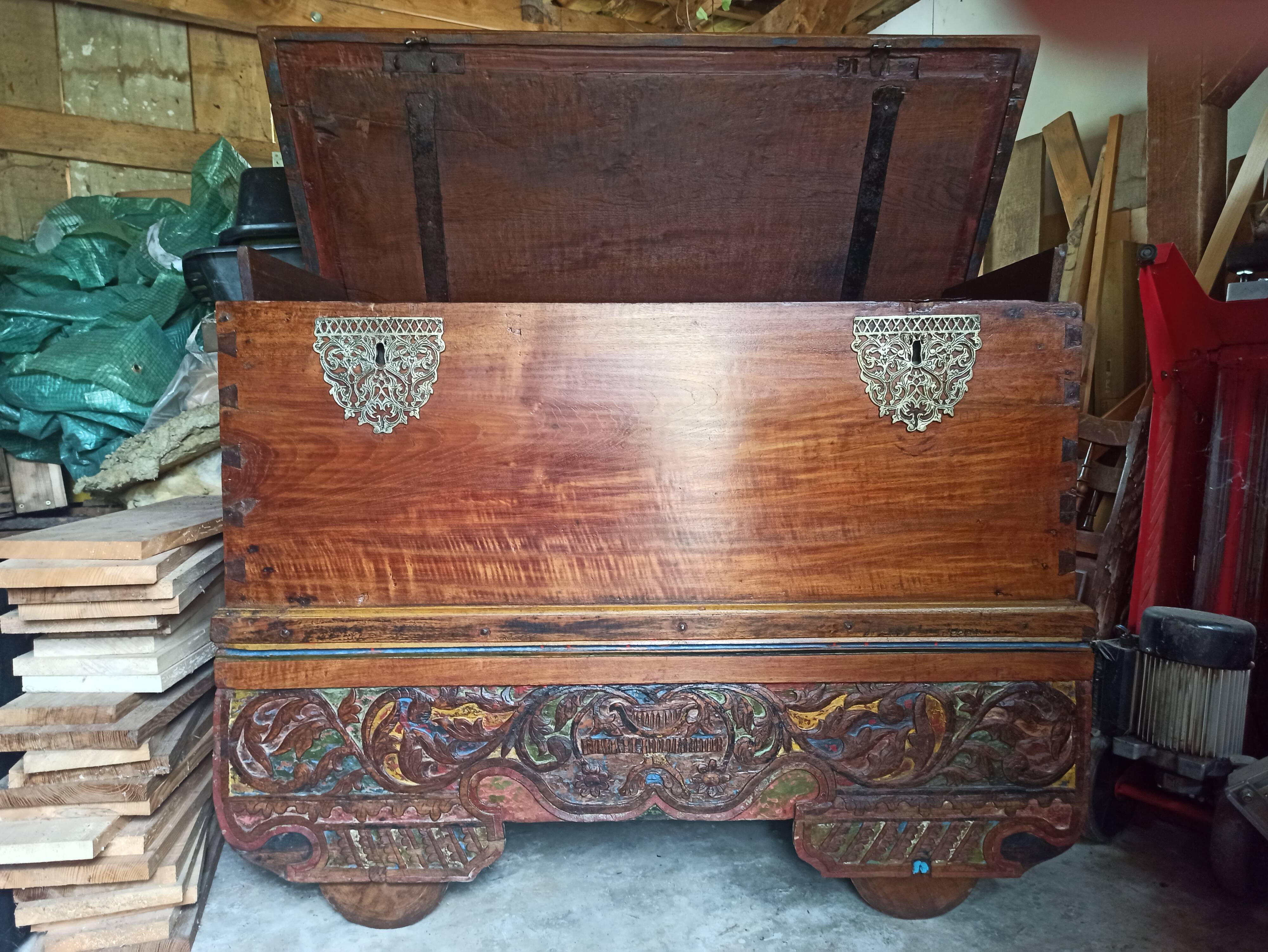 Massive teak balinese wedding box