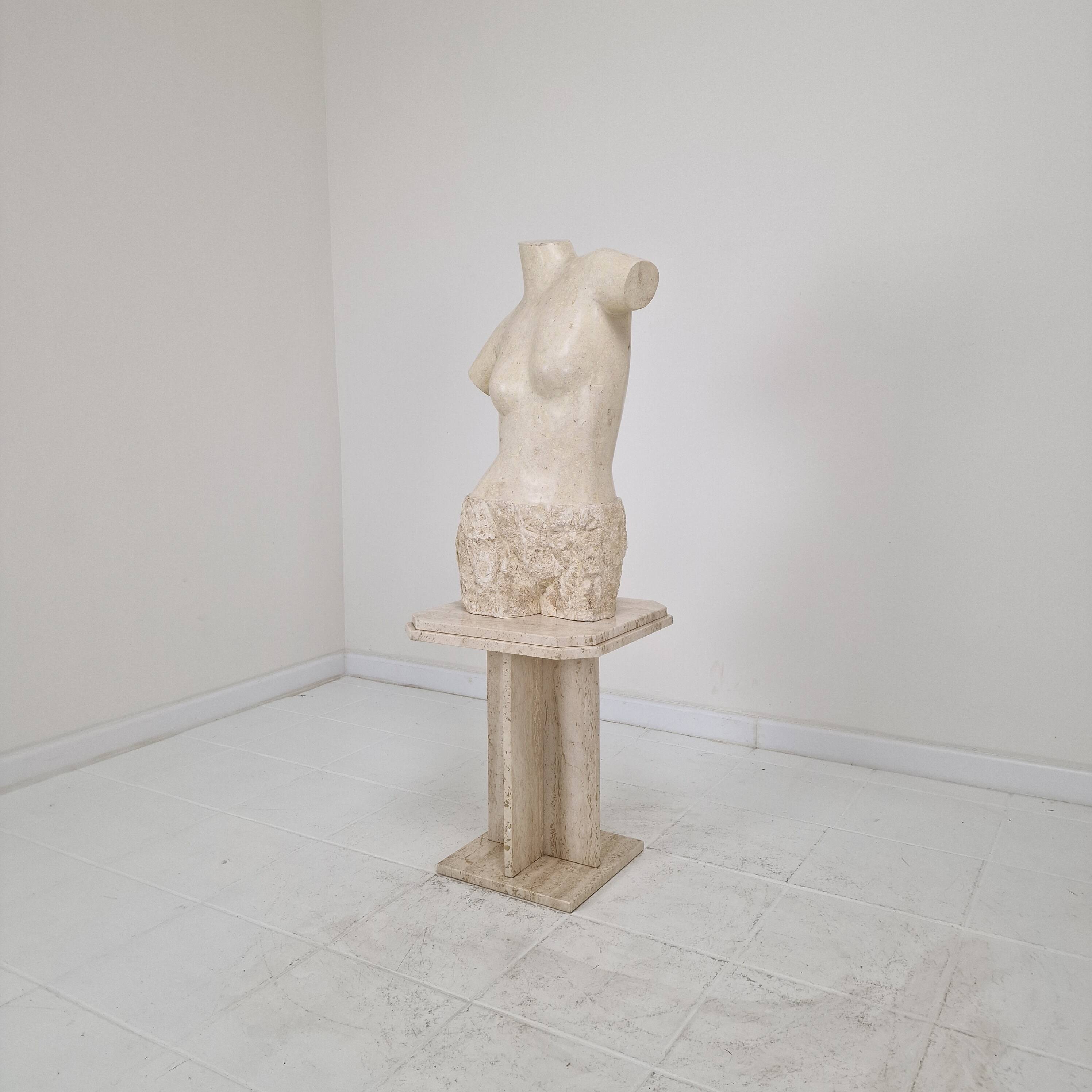 Sculptural Contemporary Female Torso Crafted from Layered Reclaimed Mactan