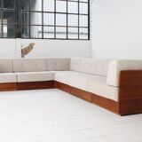Modular teak corner sofa by Mikael Laursen