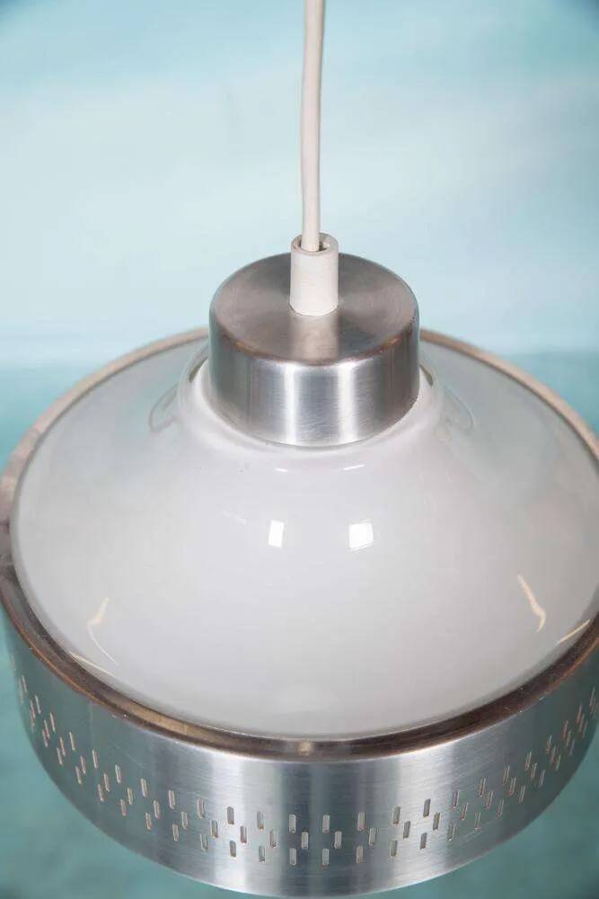 1960s vintage glass pendant light, Swedish pendant.