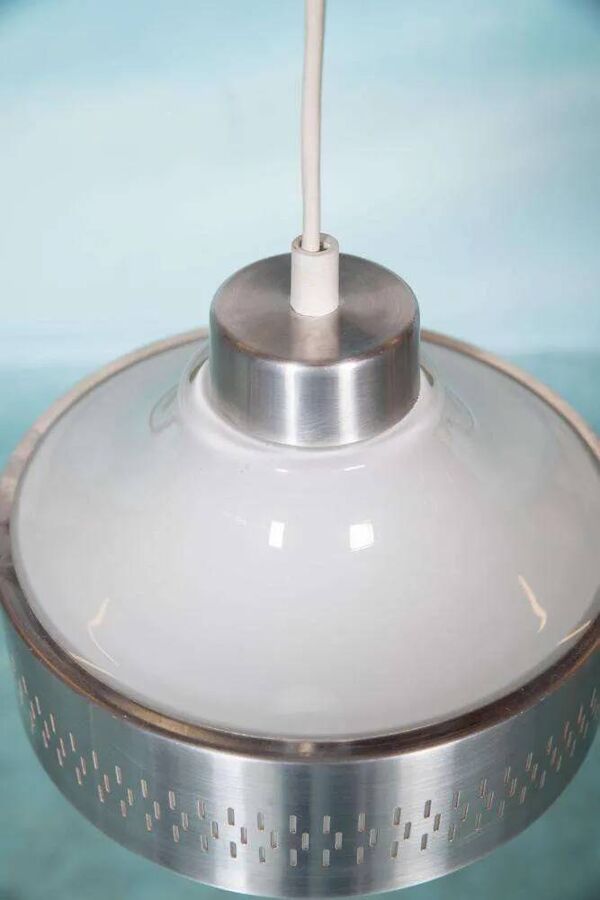 Suspension design vintage en verre années 60, suspension suédoise