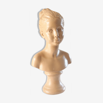 Bust of a young girl in plaster