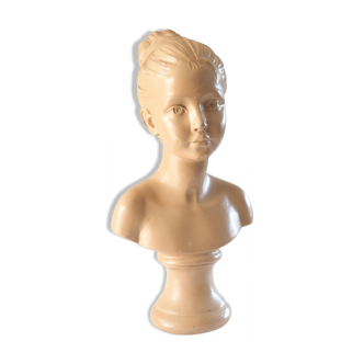 Bust of a young girl in plaster