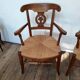 Pair of armchairs paillé and wood style Directoire