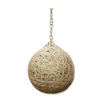 String and rattan ceiling of the 60s 70s
