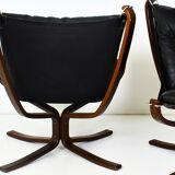 Pair of vintage falcon armchairs by sigurd scandinavian ressel 1970