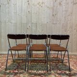 6 chrome folding chairs 1970