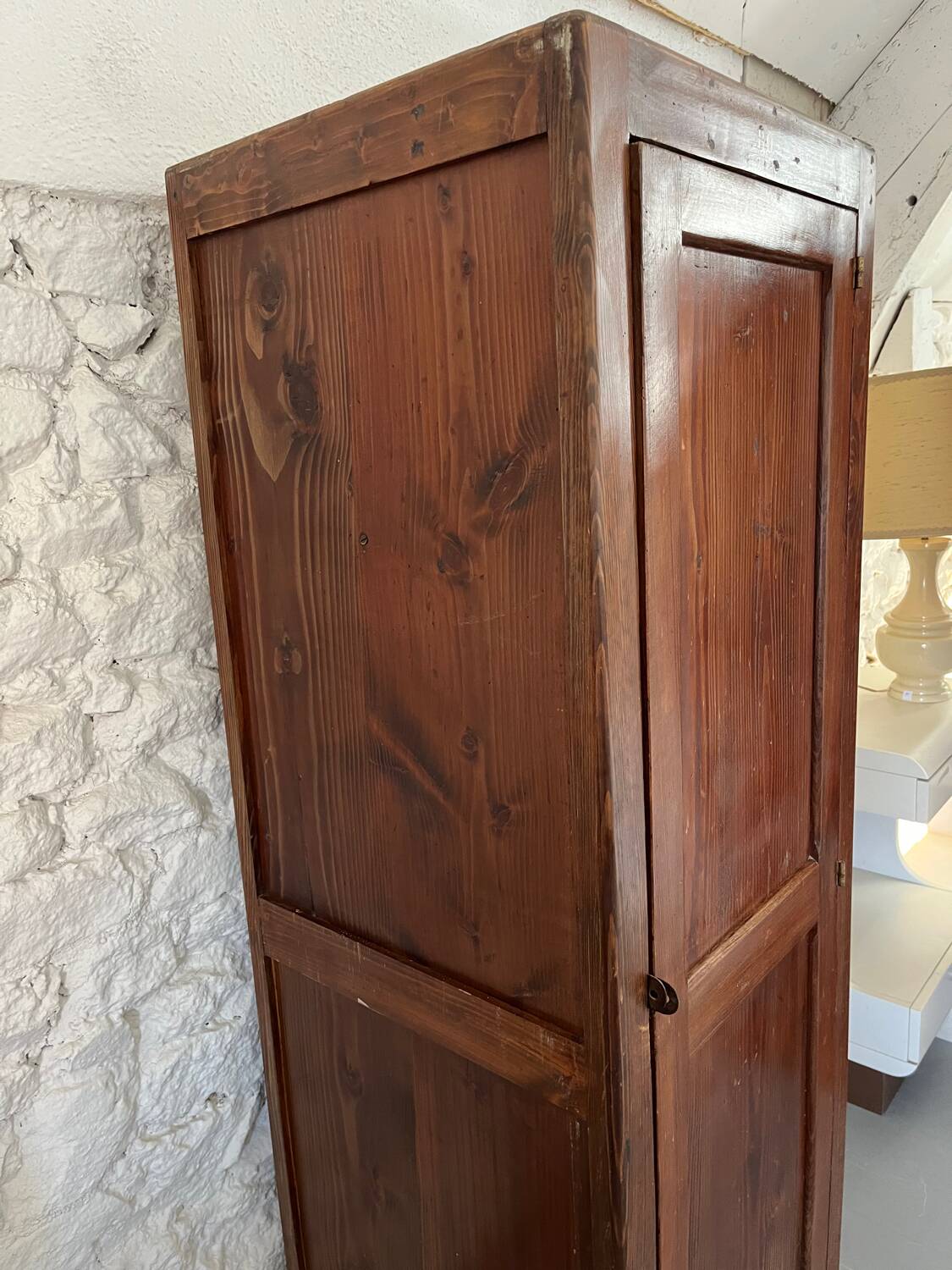 Old wooden school locker room