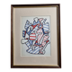 Screenprint after Jean Dubuffet framed under glass 25 cm by 33 cm