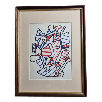 Sérigraphie d'après Jean Dubuffet encadrée sous verre 25 cm par 33 cm