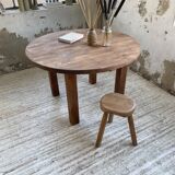 1950s round pine table with extensions