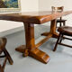 Monastery farmhouse table in thick solid oak, vintage 1960s.