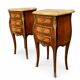 Louis XV bedside tables with floral marquetry
