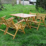 Vintage wood folding garden set.