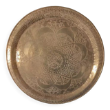 Large Oriental Tea Tray Engraved Hands