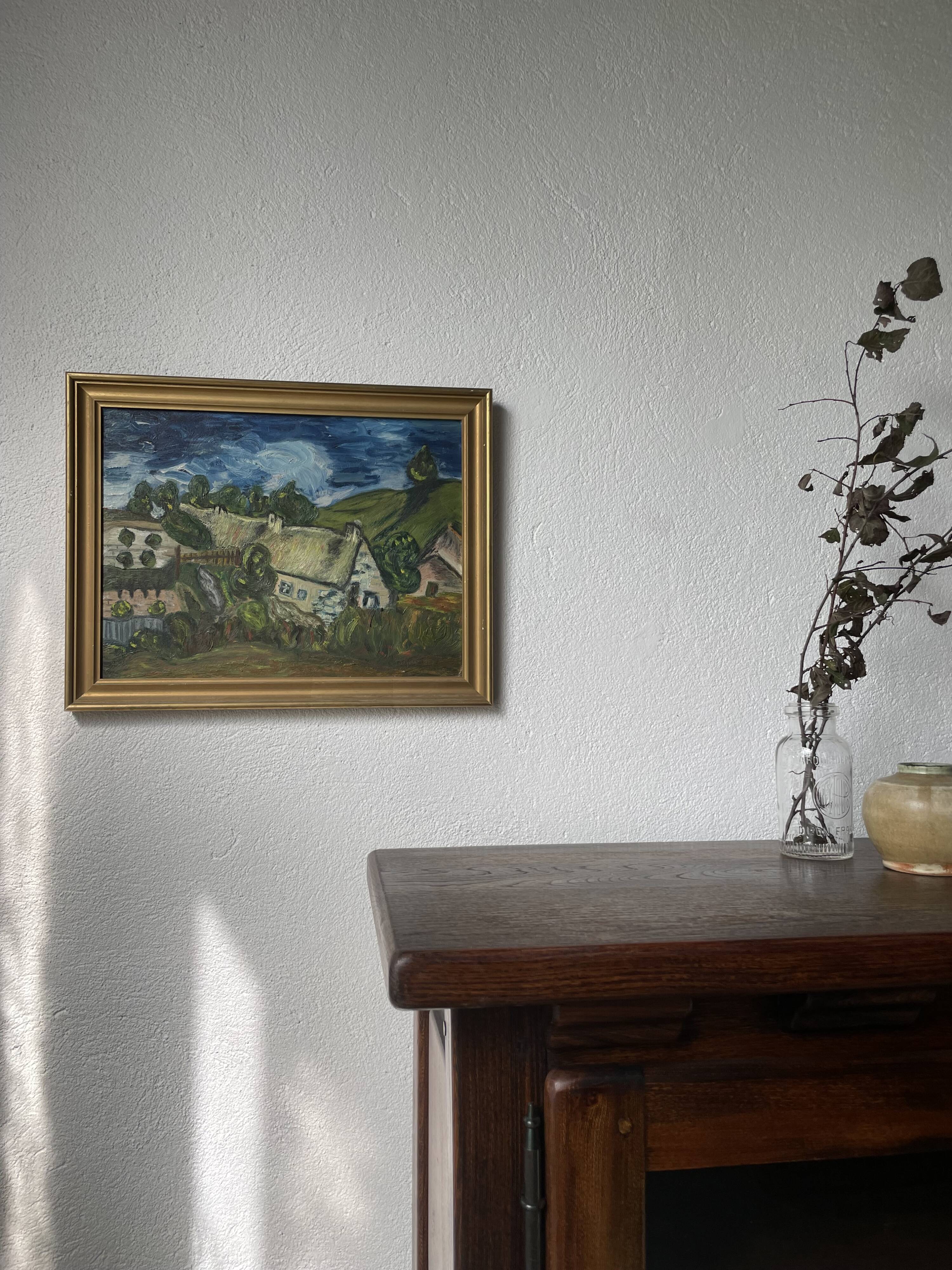 Oil painting Chaumes de Cordeville