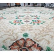 Vintage Turkish Oushak Handmade Wool Rug 111x202