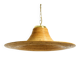Beautiful, large Italian 1970s bright bamboo wood ceiling pendant lamp