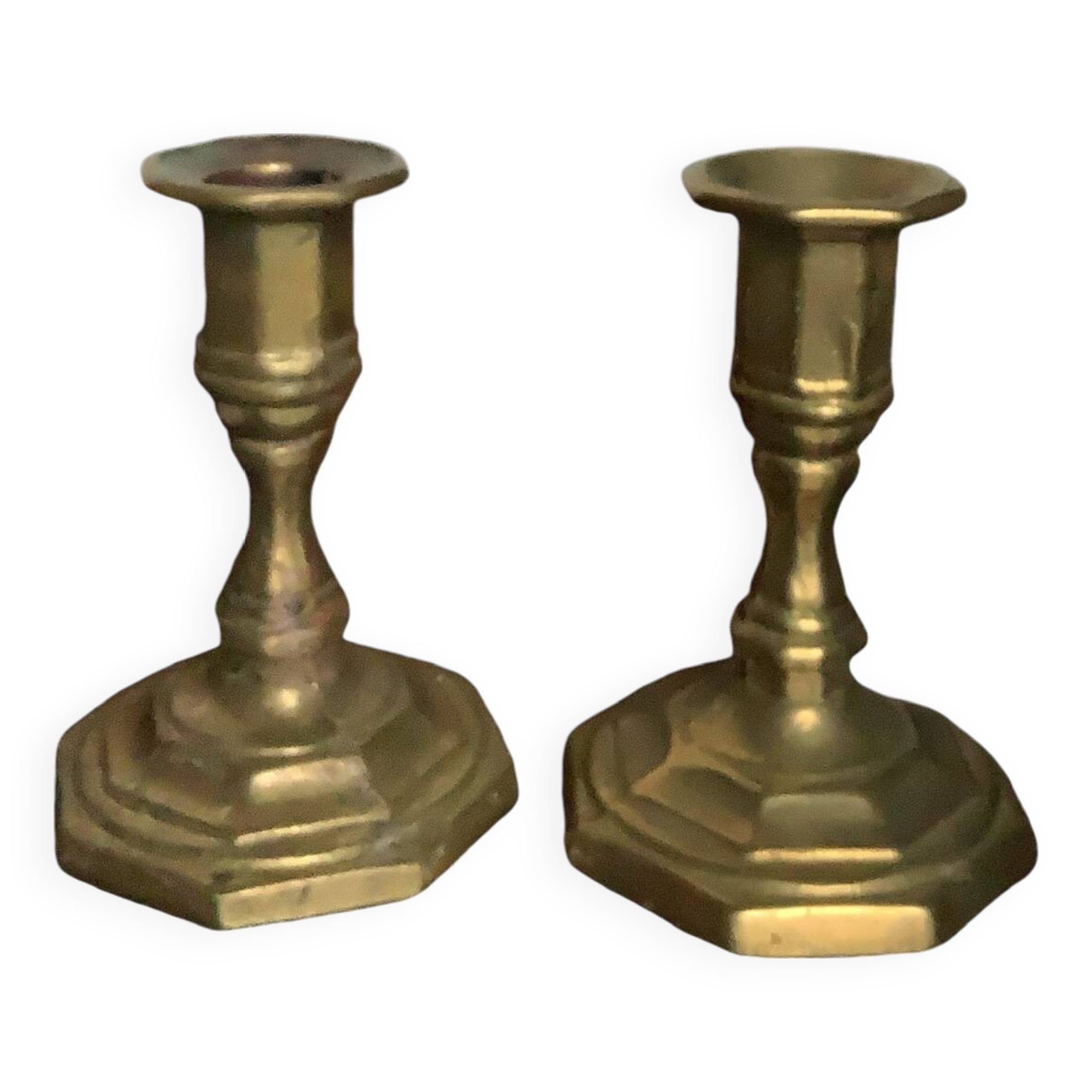 Pair of brass candlesticks