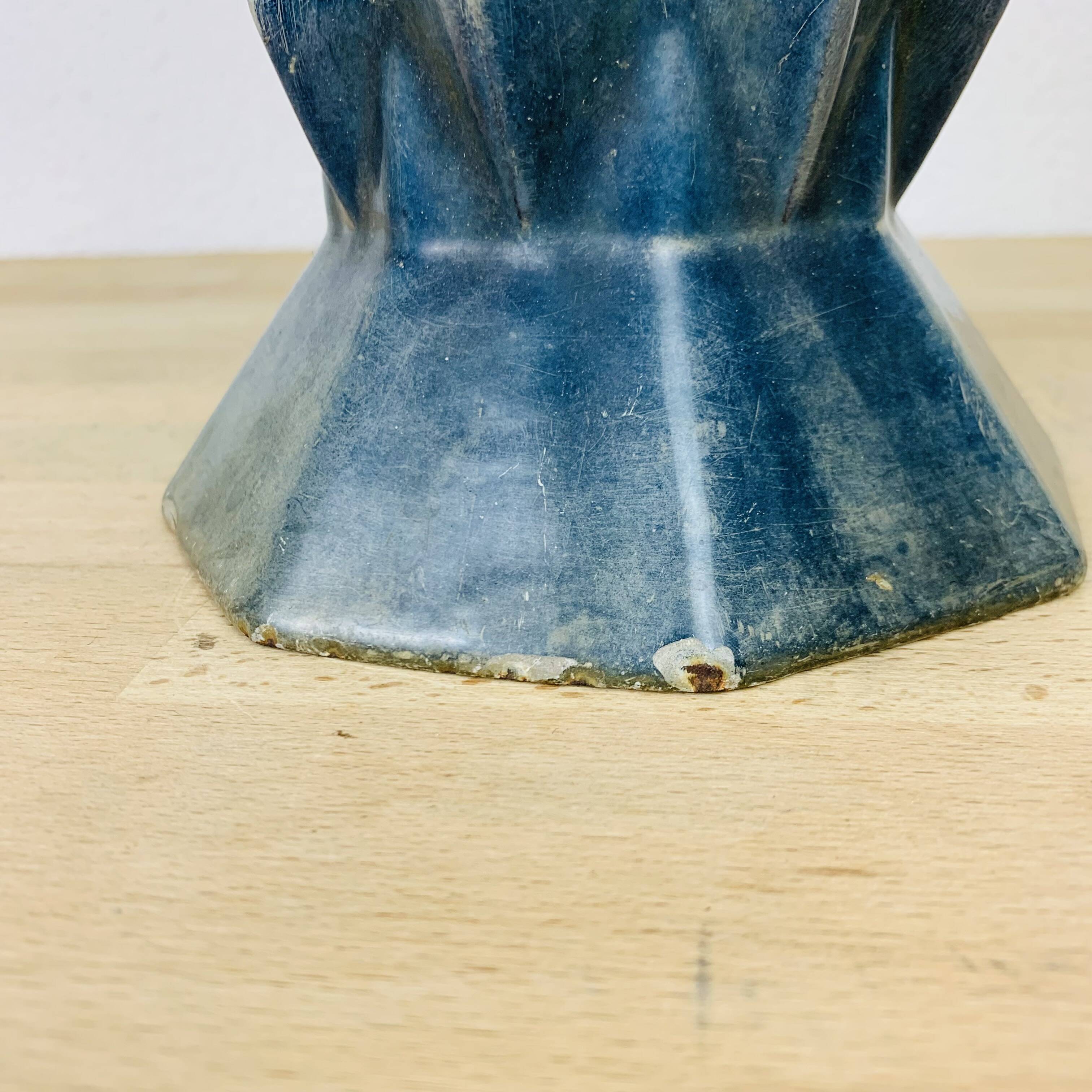 Art Deco enameled cast iron vase