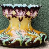 Art Nouveau slipware vase, iris