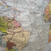 Karl Wenschow German 1950’s Very Large Canvas Map