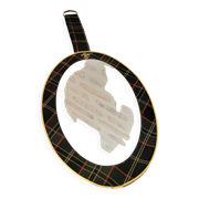 Miroir ovale vintage à décor de tartan