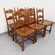 Set of 6 vintage brutalist chairs in oak wood from the 60s