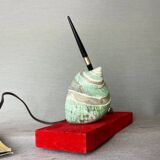Desk pen set with sea shell lamp
