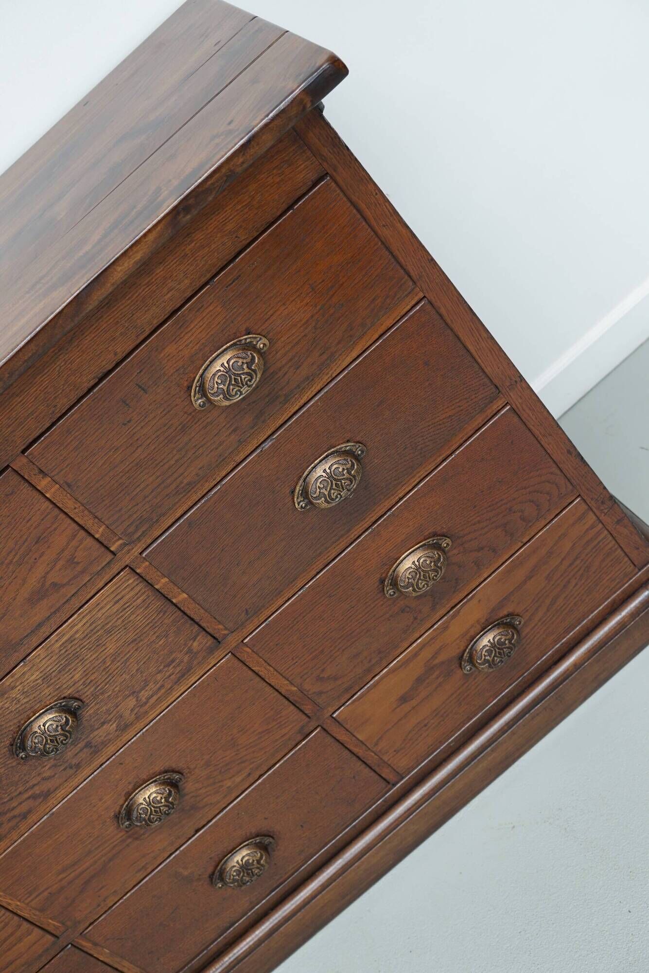 Vintage Dutch Oak Apothecary / Shop Cabinet, 1940s