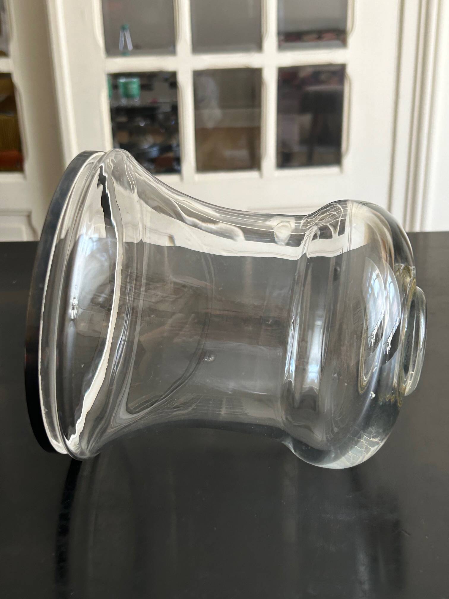 glass and metal vase from the 70s