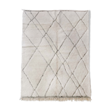 Moroccan Berber carpet blessed ouarain ecru with black diamonds engraved 284x198cm