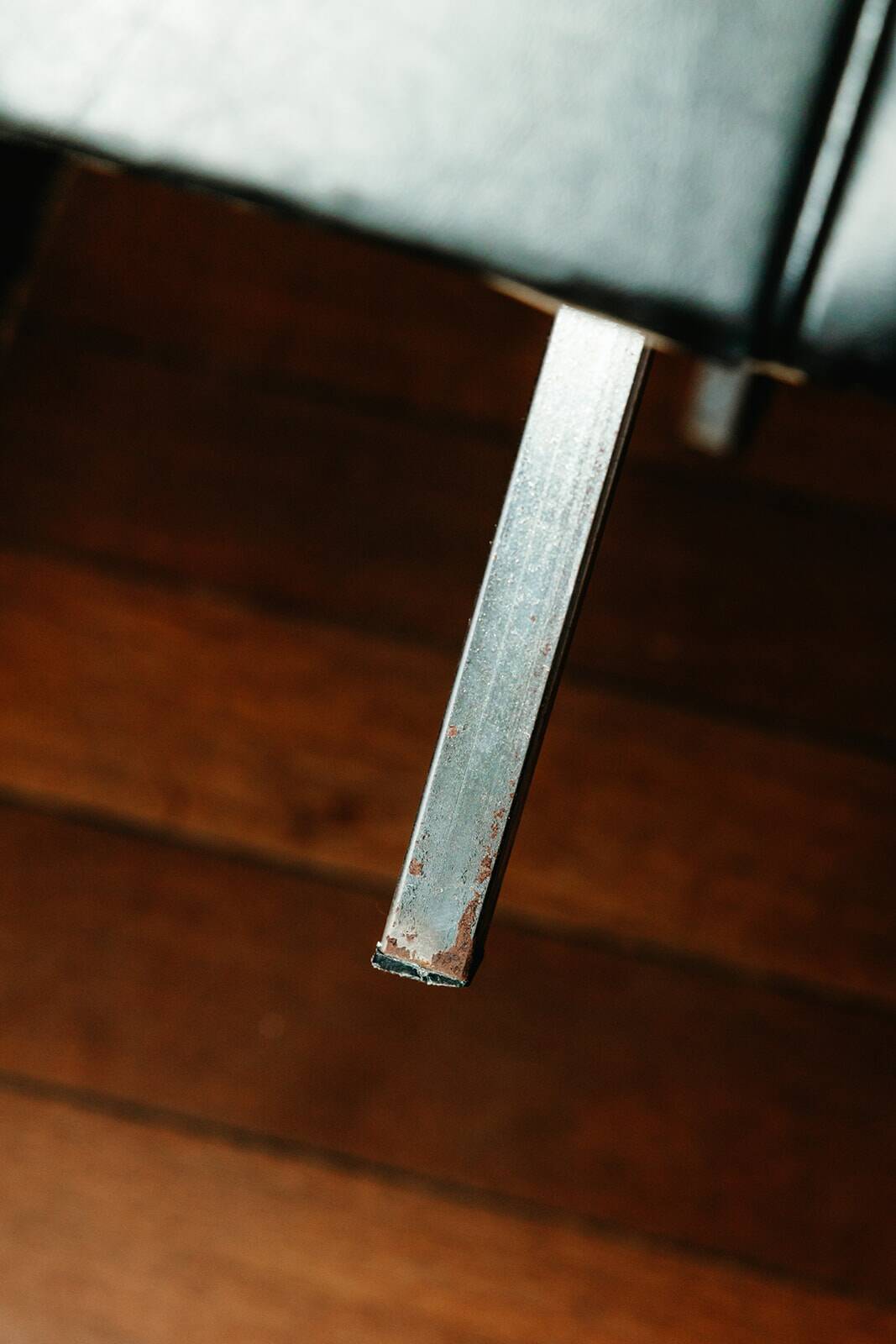 Black faux leather armchair, 1960