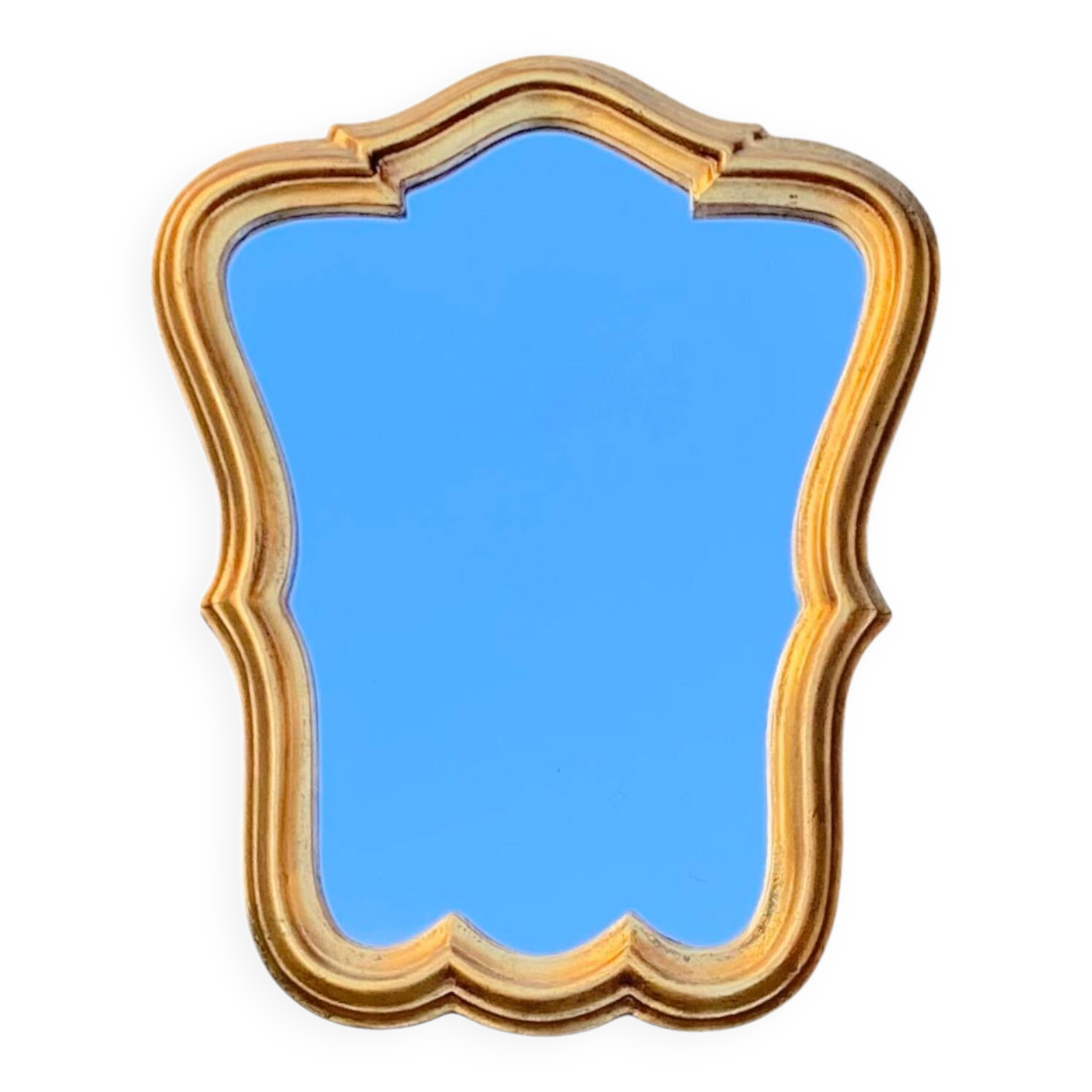 Miroir mural vintage en résine dorée