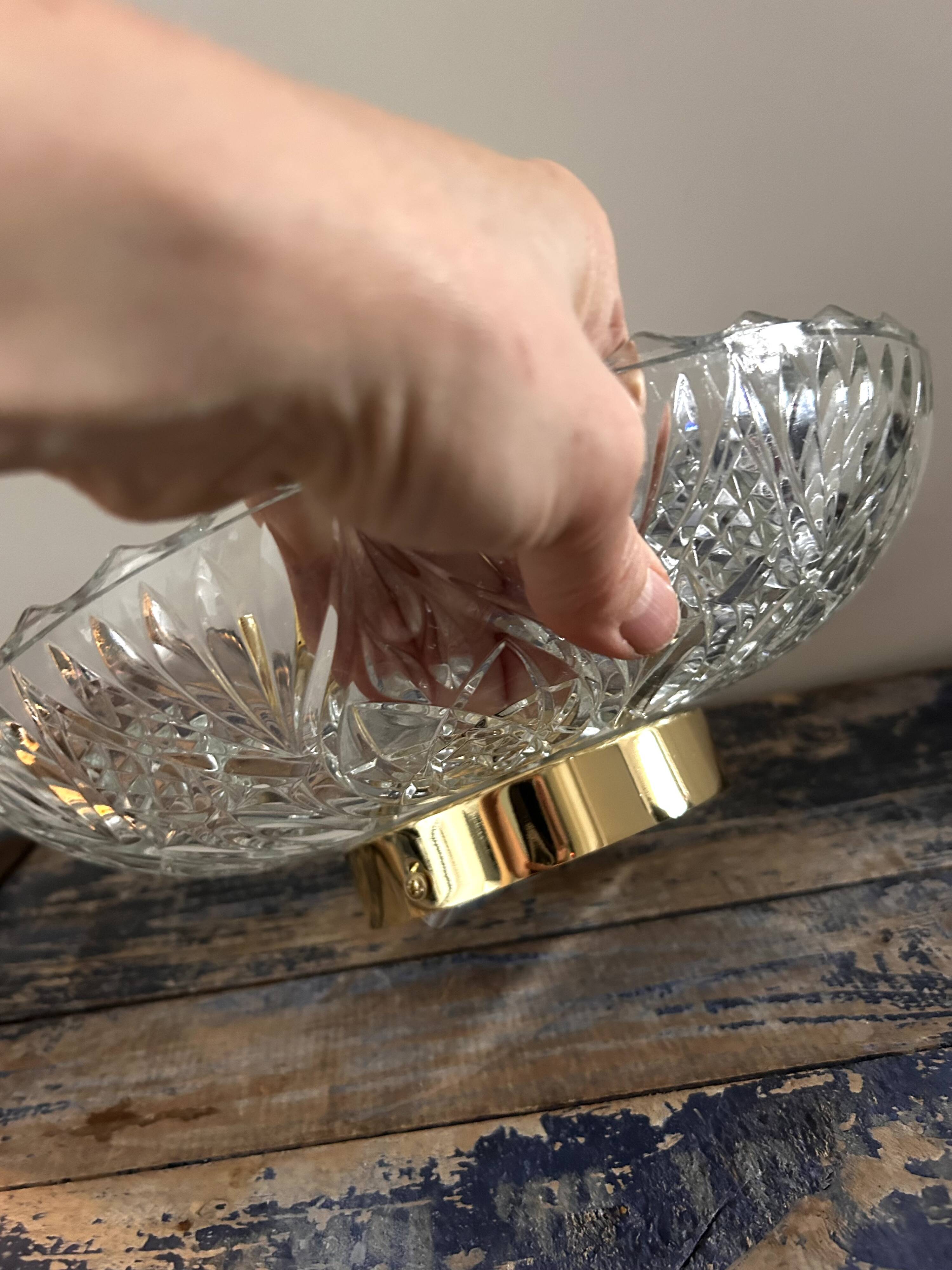 Large chiseled glass wall light