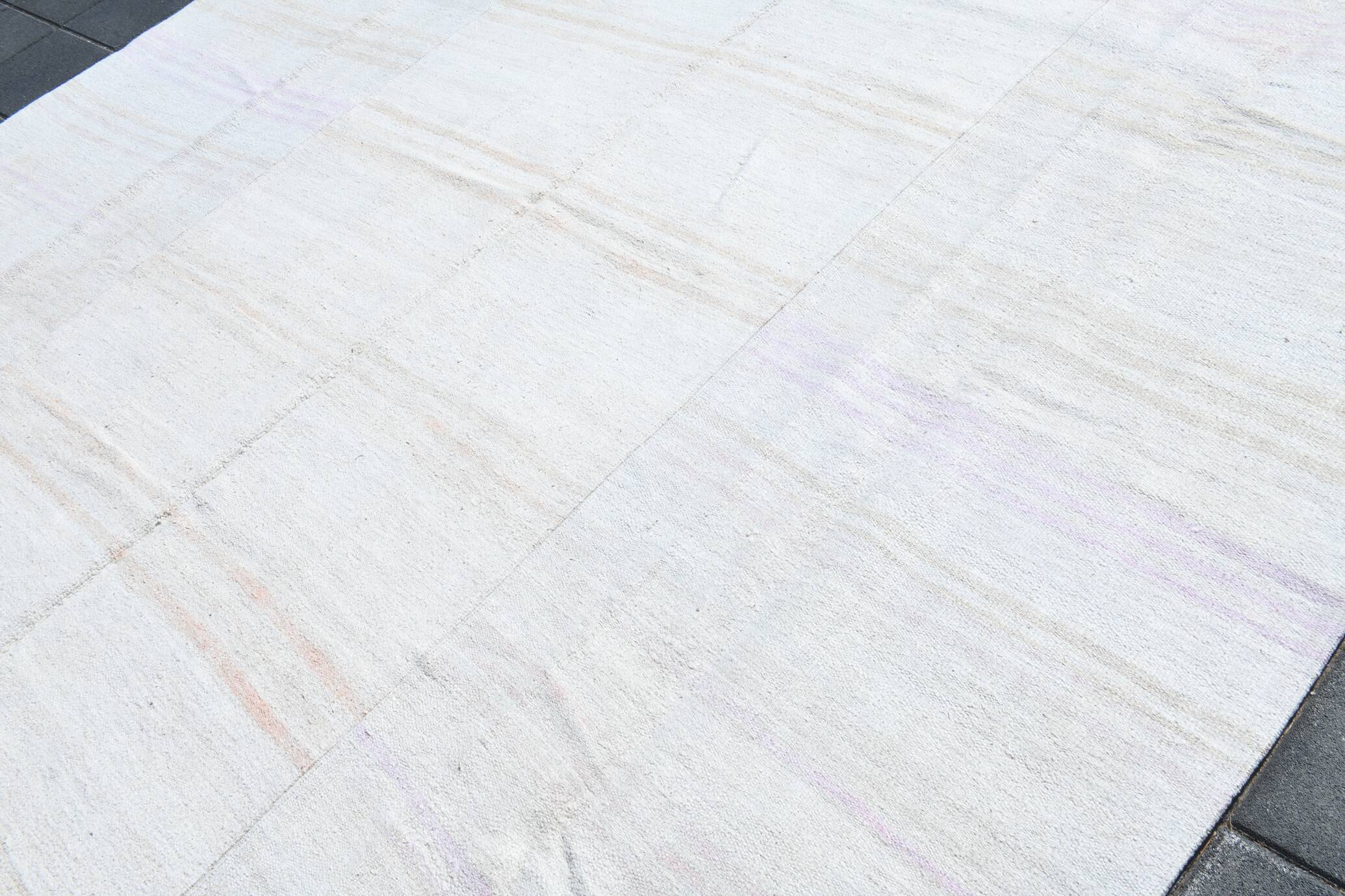 Tapis kilim vintage rayé Off-White